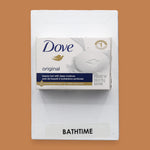 The Bath Time symbol with a mini soap box embedded in the center. Labeled "Bath Time" in black font at the bottom of symbol on white backing.