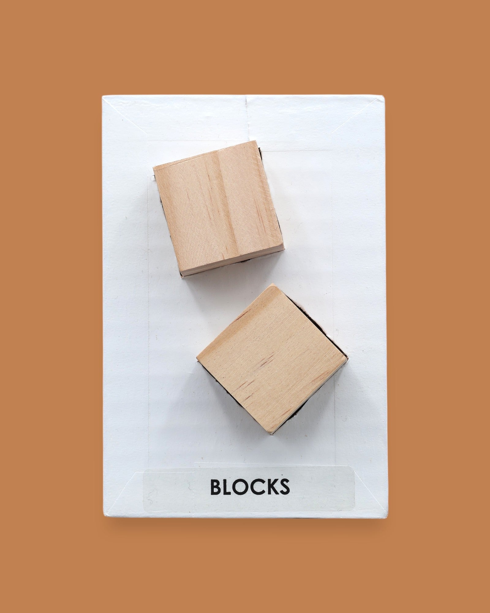 The Blocks symbol with two small wooden blocks embedded vertically. Labeled "Blocks" in black font on white backing at the bottom of symbol. The background of the symbol is white.