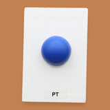The PT symbol is a small squishy stress ball is embedded in the center. Labeled "PT" in black font on white backing at the bottom of the symbol. The background on the symbol is white..