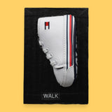 The Walk symbol features a toddler size sneaker embedded in the center. Labeled "Walk" in black font on white backing. The background of the symbol is white. 